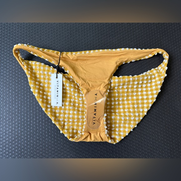 NWT Vitamin A Gingham Marigold medium coverage bottom Size L/10 - Picture 5 of 6